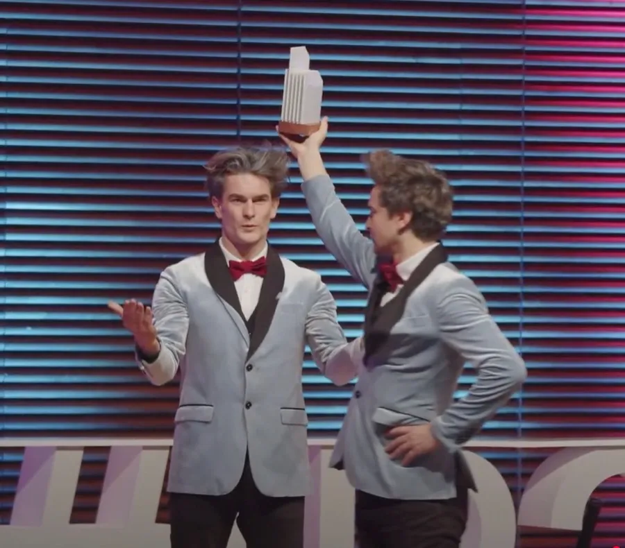 Jim und John auf der Bühne bei der Verleihung des Innovationspreises Thüringen 2022